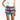 Chi Chi Sport women's running shorts featuring grey and blue Chicago flag stripes with red stars and built-in briefs.