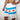 Chi Chi Sport white athletic shorts featuring the Chicago flag design with blue stripes and red stars, 7-inch inseam.