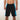 Chi Chi Sport The MVP basketball shorts in black with blue side panels and a 10-inch inseam on a male model
