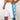 Chi Chi Sport white basketball shorts with blue side stripes and red Chicago flag stars, 10-inch inseam polyester